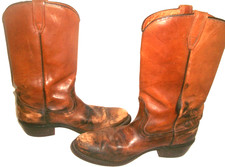 Acme Vintage Aged-Worn-in-Leather Pull-On Cowgirl Boots 10.5M