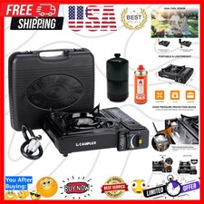 Dual Fuel Propane  Butane Stove with Carrying Case, Portable Camping Stoves ...