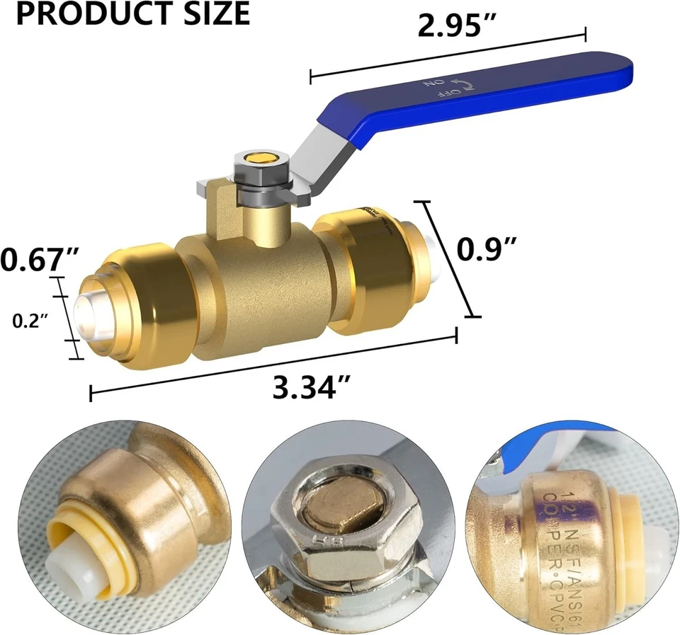 Hot & Cold Water Shut Off Valves (10-Pack) - Image 4 of 4
