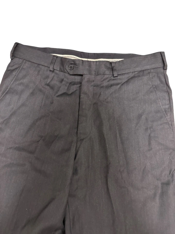 Pantalones de vestir Loro Piana para hombre 34x33 negros Tasmania Super 120s lana Italia Foto 3 de 4