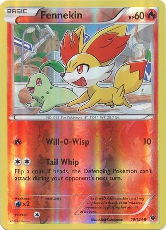 FENNEKIN 10/124 XY FATES COLLIDE POKEMON (REVERSE HOLO, LP)