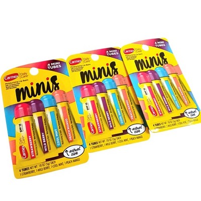 3 Pack Carmex Lip Balm Minis Moisturizing SPF 15 Assorted 4 Mini Tubes Per Pack 