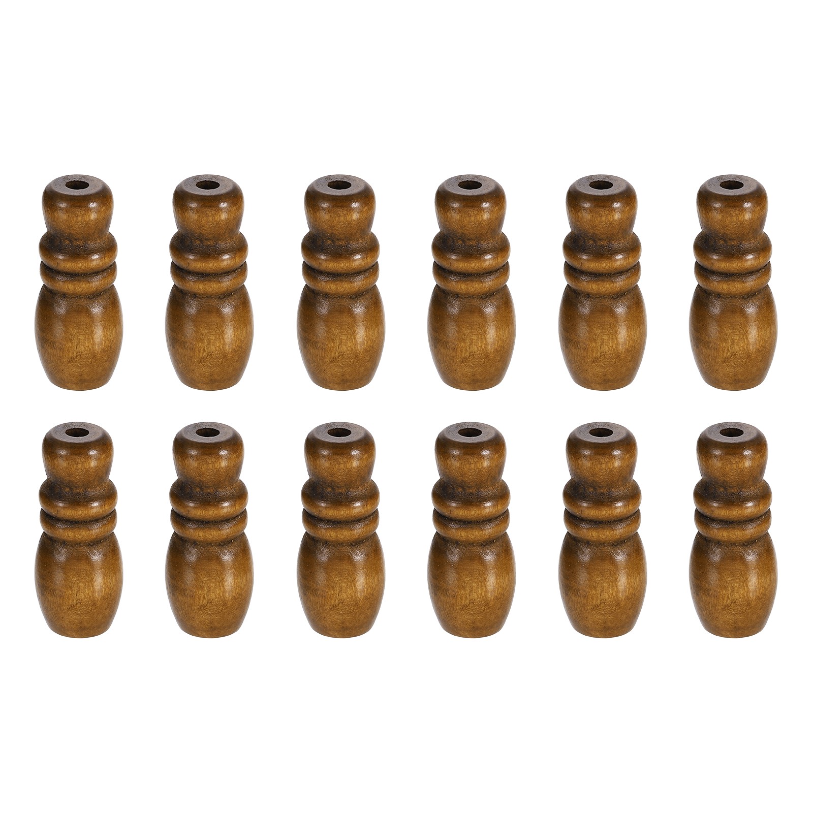 Cord Knobs, Brown Wooden Cord Tassel Drops Pull End for Window, 1.65x0.67" 12Pcs