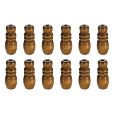 Cord Knobs, Brown Wooden Cord Tassel Drops Pull End for Window, 1.65x0.67" 12Pcs