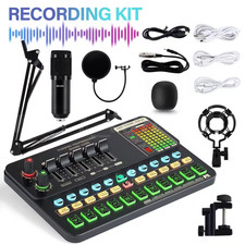 Studio Pop Filter Recording Condenser Microphone Kit Broadcasting for PC Laptop