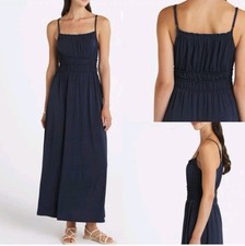 Nine Britton Navy Sleeveless Milkmaid Flowy Grecian Goddess Maxi Dress Size XL