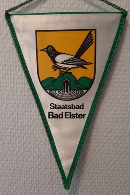 Wimpel Staatsbad Bad Elster Stadt Wappen selten Sachsen Ostalgie DDR 20cm AN215