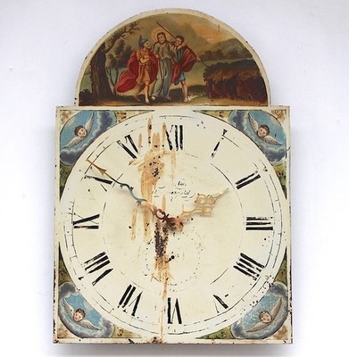 Standuhr/Langgehäuse Eisen Uhr Zifferblatt. Ende 18. Jahrhundert. Original. C.1810-1835