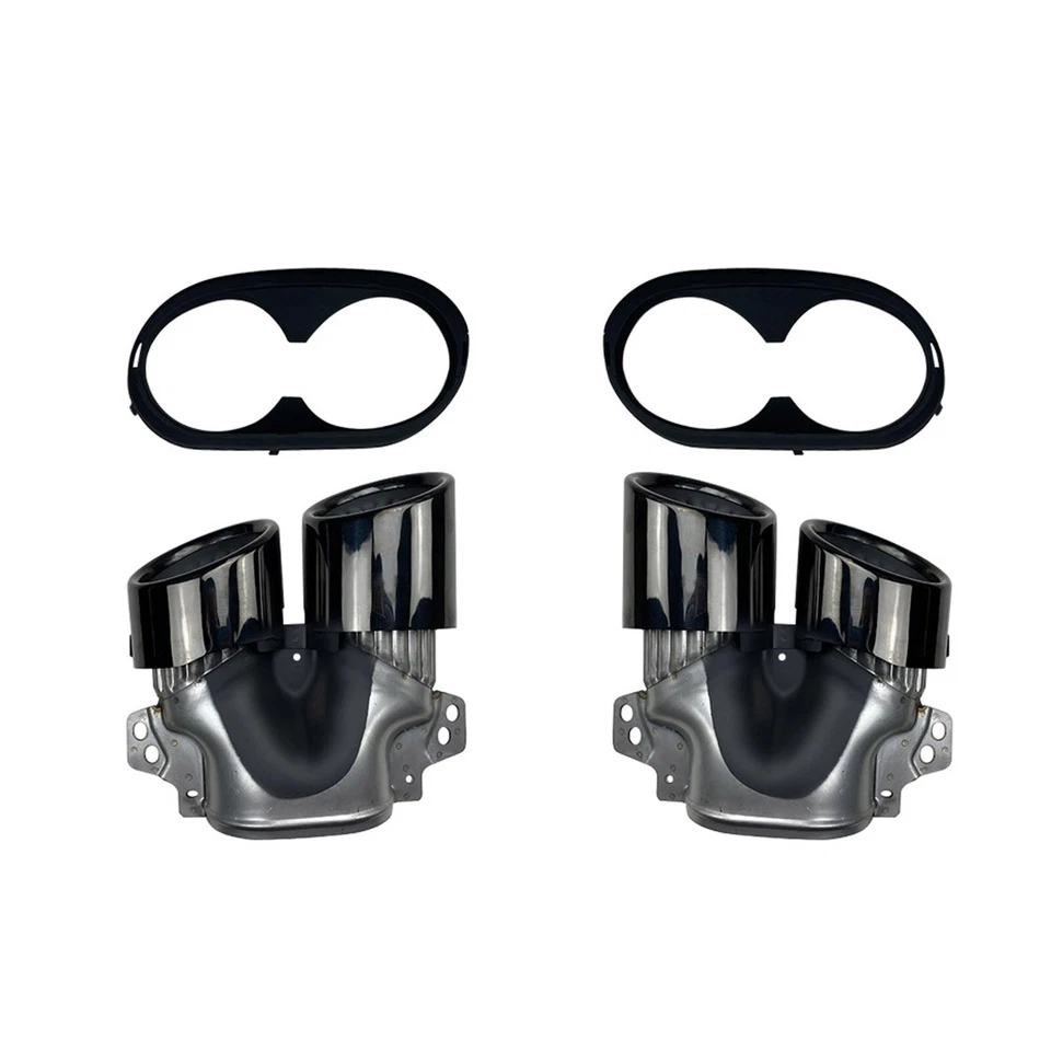 Black Tail Exhaust Tips Muffler Pipe Fit for Mercedes Benz C118 CLA35 A35 AMG - Image 3 of 4