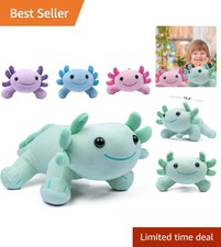 10.8 Inch Kawaii Axolotl Plush Toy - Adorable Soft Green Stuffed Animal Gift