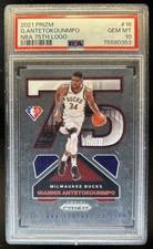2021-22 Panini Prizm Giannis Antetokounmpo NBA 75th Anniversary #16 PSA 10