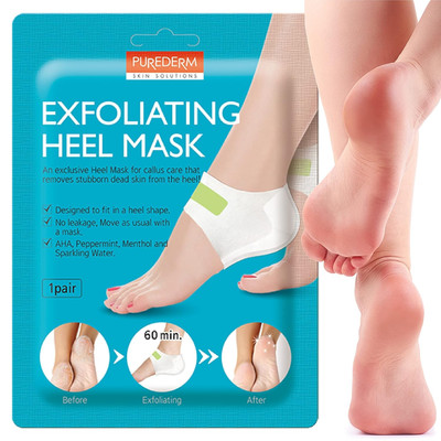 Purederm Exfoliating Foot Mask Heel 1 Pair Heel Peeling Gently Remove Calluses 