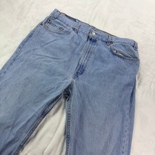 Vintage Levis 505 Jeans Mens 40x32 Made in USA Light Wash Straight Leg Red Tab
