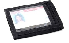 Bifold ID Wallet. Outside ID Window. Nylon w/Hook n Loop Closure. Made in USA...