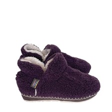 LL Bean Womens Cozy Fleece Slipper Boots 7 Purple Sherpa Indoor Outdoor Comfort
