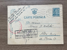 1946 Romania Carte Postala Alba Iulia 4 Lei Stamp Censored Cancel