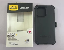 New OtterBox Defender Series Case with Holster Case For iPhone 15 Pro Max-Black