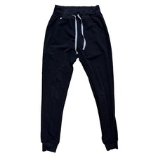 FIGS Zamora Jogger Scrub Pants Women  s XS Tall Black Technical Stretch