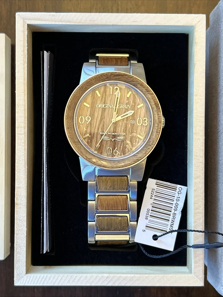 Original Grain The Brewmaster Barrel German Oak Mens Watch OG-10-003-BRWMST - Image 3 of 4