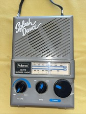 Vintage Pollenex Splash Dance AM/FM Shower Radio- Model SR-7 Gray White Works