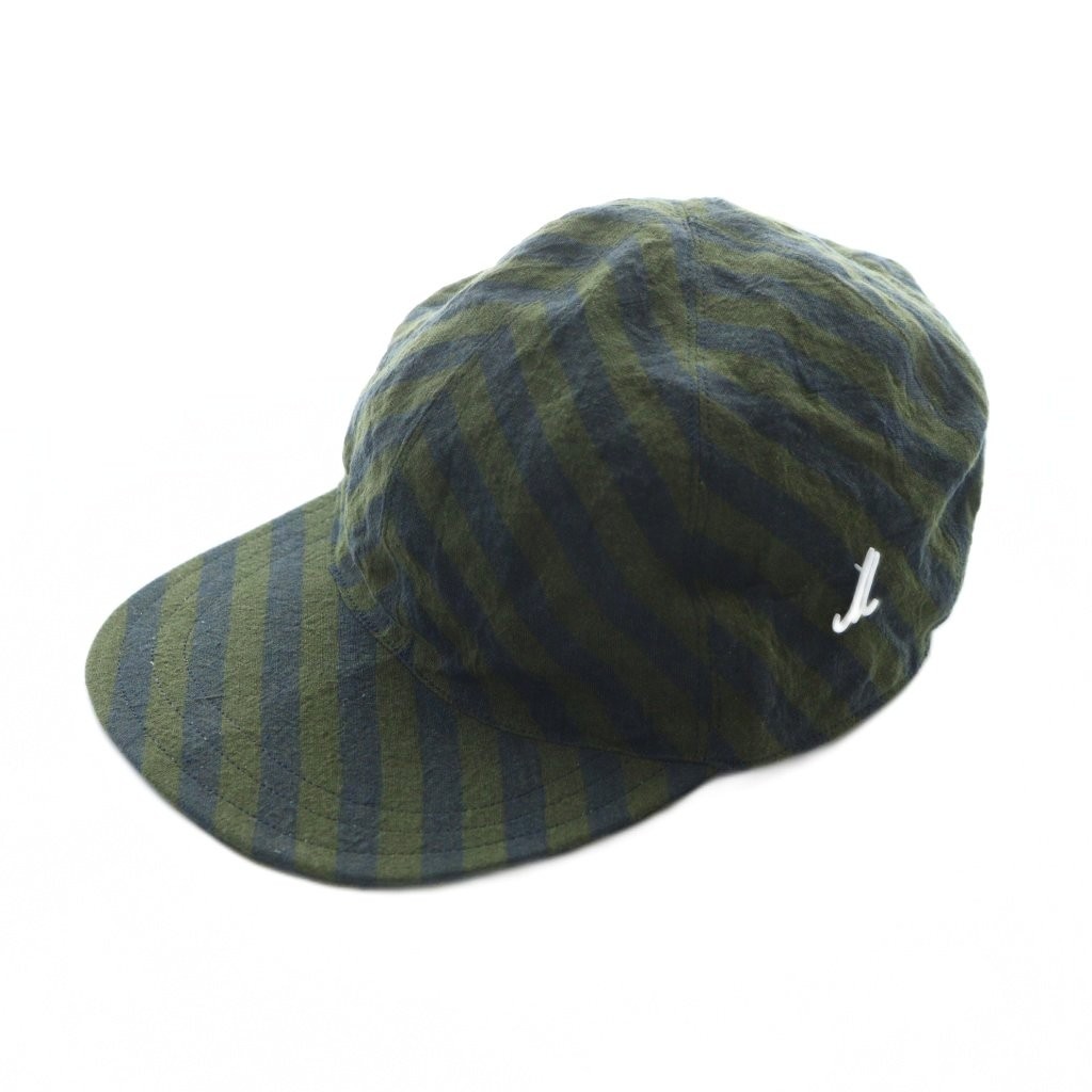Muhlbauer Cap Hat Hemp Linen Border Pattern Green… - image 1