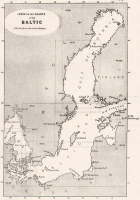 KARTEN. Index zu den Karten der Ostsee 1881 alter antiker Plan
