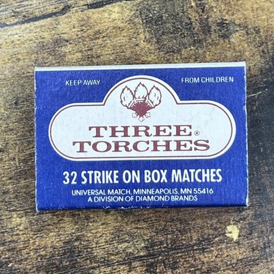 Three Torches Vintage Matchbox Matchbook Damp Proof Matches