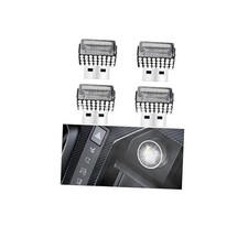 4PCS Bling Car Interior Atmosphere Lamp, Crystal Rhinestone USB LED White