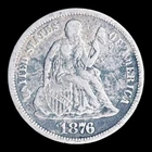 1876-CC Liberty Seated Silver Dime
