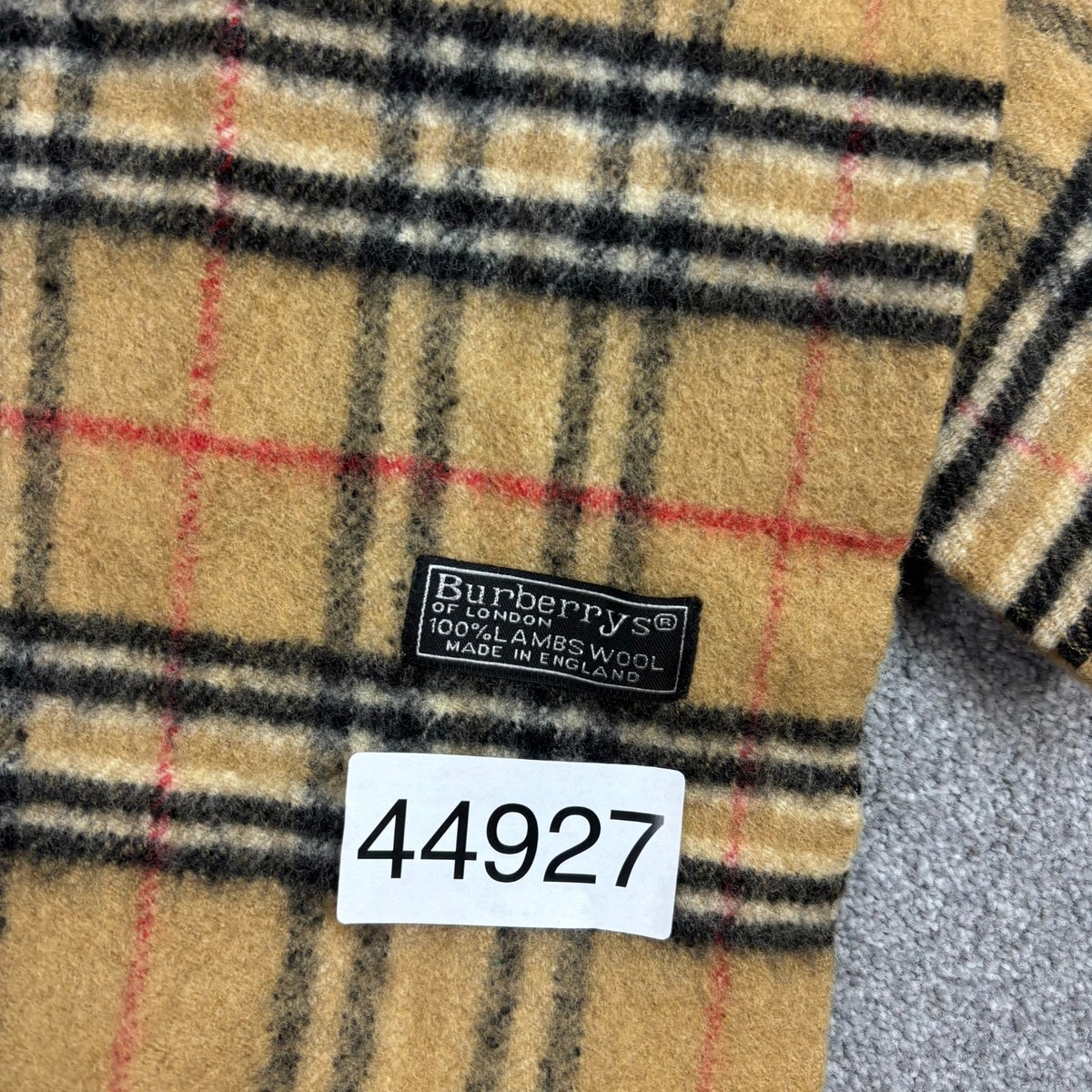 Burberry London Scarf 46x10 Inches Beige England Made 100