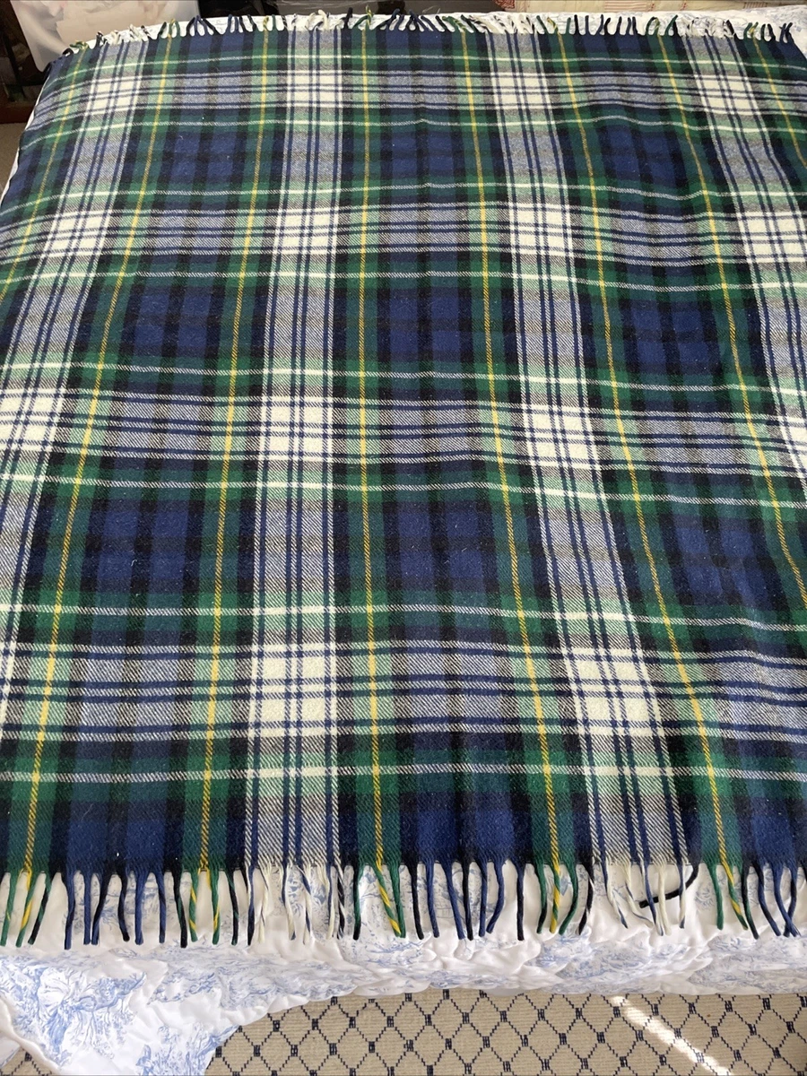 Couverture Vintage En Laine, Motif Plaid, Taille 58x56 Pouces, Angleterre