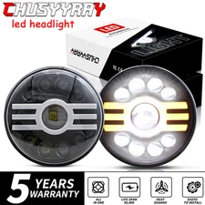 7'' inch Round LED Headlight Hi-Lo Beam DRL For 97-18 Jeep Wrangler JK JKU LJ TJ