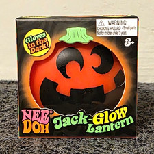 NeeDoh Jack-Glow Lantern Glow in the Dark Squish Squeeze Toy Halloween 26090YP