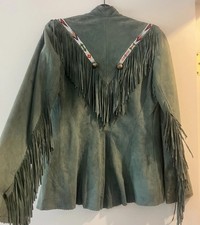 Vintage 70's Char Sher Suede Fringe Boho Jacket XS
