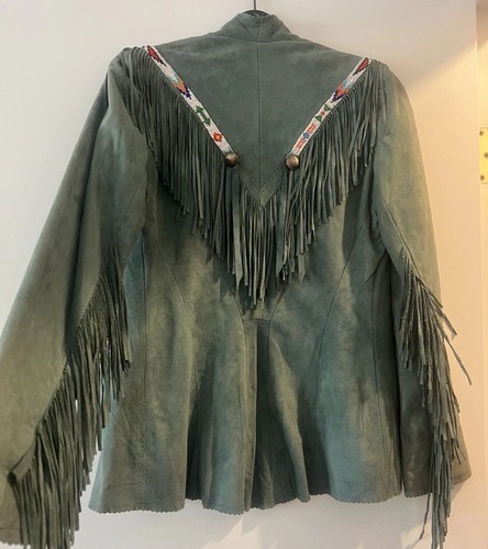 Vintage 70's Char & Sher Suede Fringe Boho Jacket XS