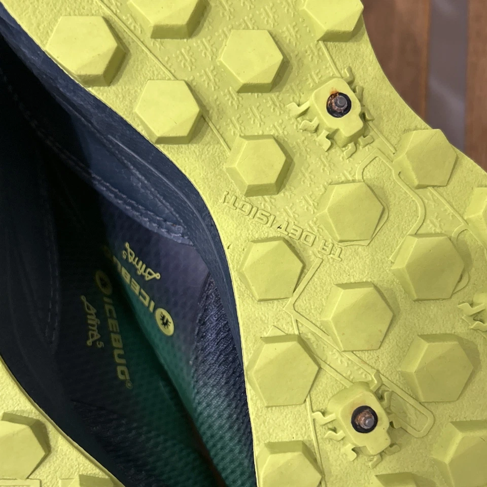 Icebug Anima 5 BUGrip Hombres 9.5 Verde Neón Invierno Trail Running Zapatos SIN PLANTILLA Foto 4 de 4