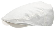 Men's Linen Flat Ivy Gatsby Summer Newsboy Hats Large-X-Large White