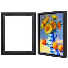 Floating Canvas Frame 16x20, Adhesive Strips Included, Wall Art Display, Black