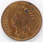 AU Corrosion Spots 1901 Indian Head Cent