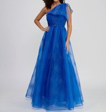 Violet Weekend Juniors' Women's Organza One-Shoulder Belted Dress Size 15/16
