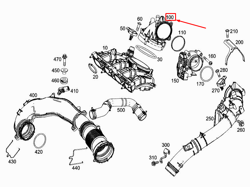 Bride intermédiaire du moteur MERCEDES-BENZ A W177 A2600902800