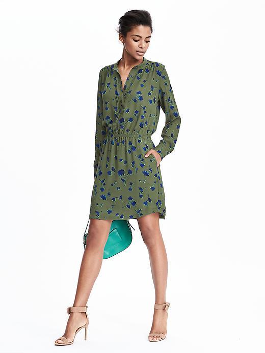 NWT Banana Republic Floral French Shirtdress, Olive SIZE M #308987 | eBay