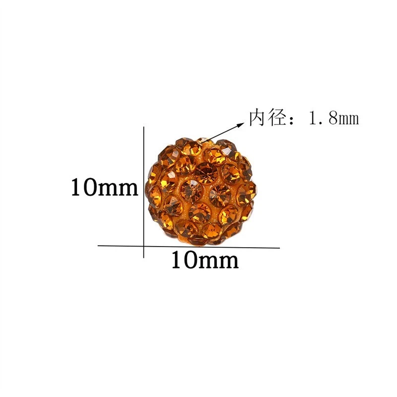 50 piezas collar pendiente hágalo usted mismo bola discoteca pavimentada diamantes de imitación 10 mm Foto 3 de 4