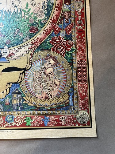 Grateful Dead Emek Wood Veneer Variant #/150 Screen Print Art Poster GAN - Picture 3 of 5
