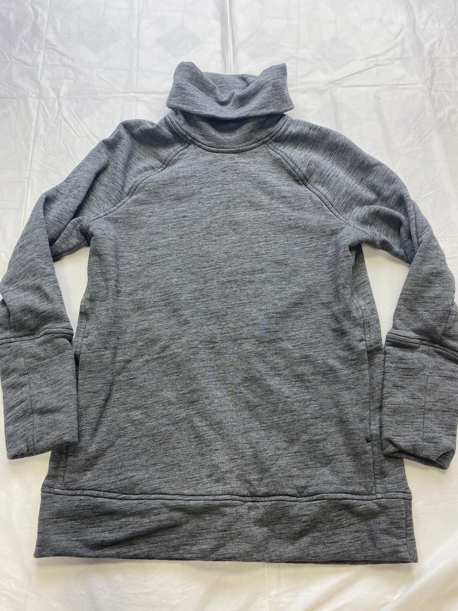 Lululemon Womens Size 6 Mock Neck Sweatshirt Gray Pullover Cowl Neck