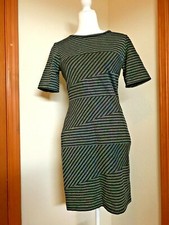 Eliza J New York Gray Black Striped Sheath Dress Size 4 Small S Bloomingdales