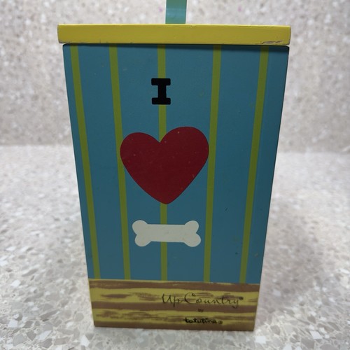 Tatutina Dog Treat Box "I" m Beggin' Ya" Hand Painted Wood 9" Tall Up Country - Picture 7 of 10