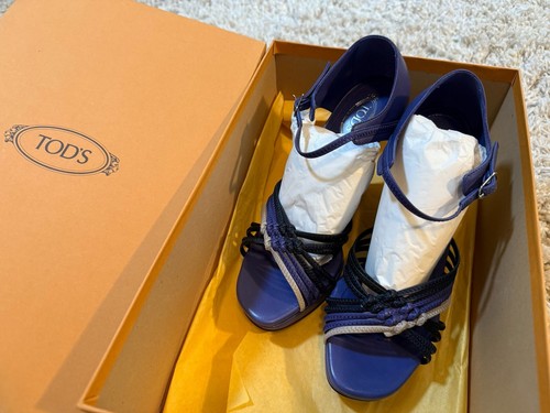 NWB TOD'S CARINE Wedge MIGNON Sandals 36.5(EUR) 7.5(US) Lavender Purple Italy - Picture 15 of 17