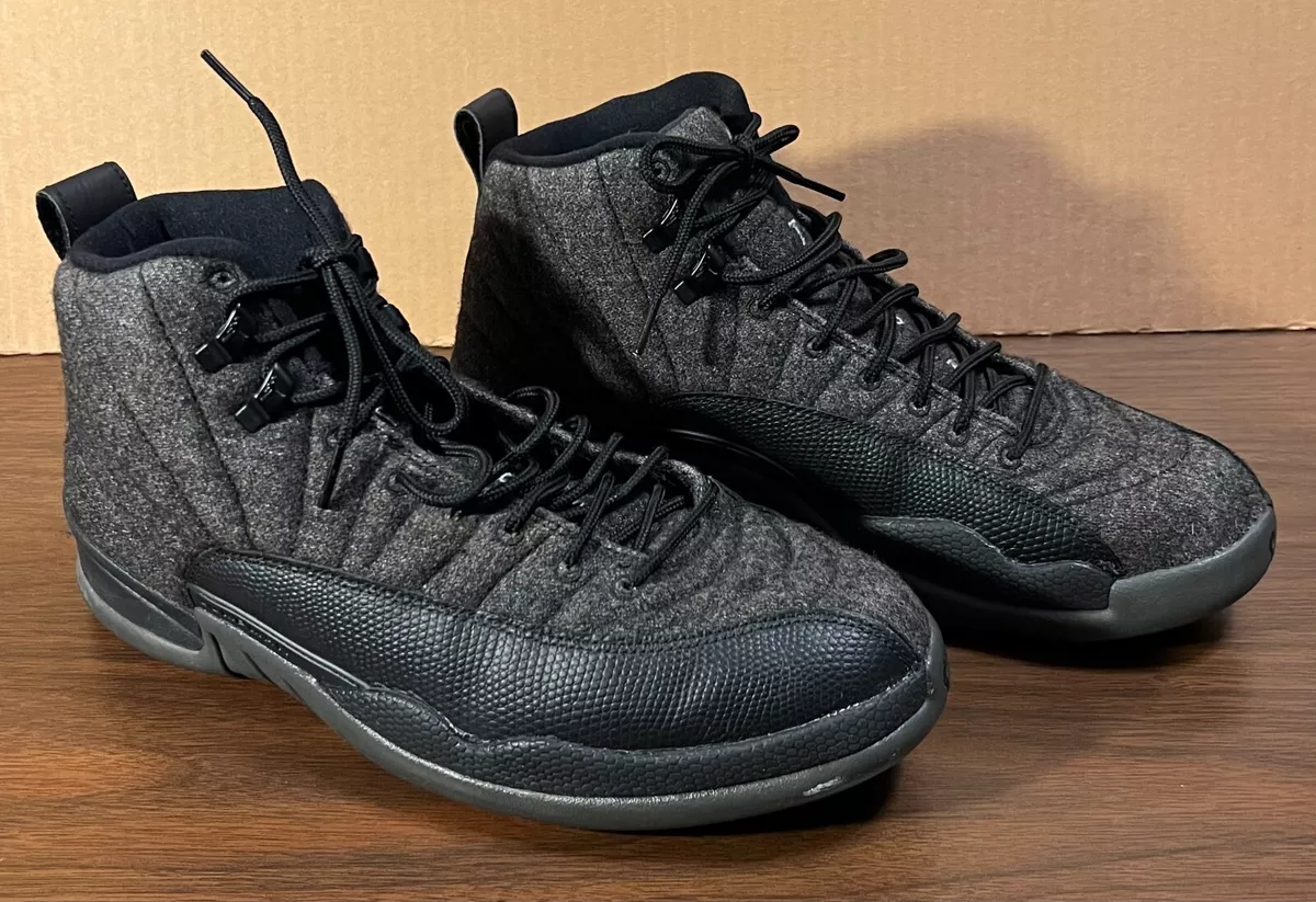 NIKE◇AIR JORDAN 12 RETRO WOOL/エアジョーダンレトロ/ブラック