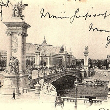 1900 Paris Exhibition World s Fair Postcard Alexander III Bridge & New Palaces